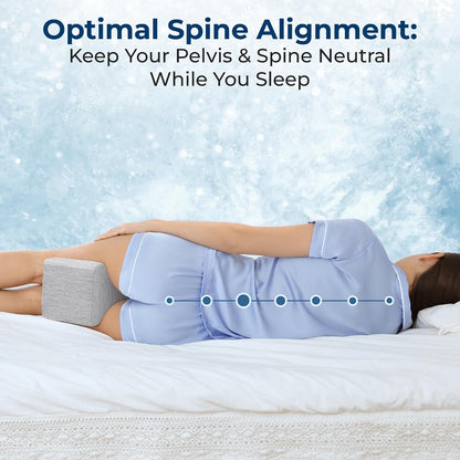 5 STARS UNITED Knee Pillow for Side Sleepers - Hip Pain Relief, Memory Foam Leg Cushion for Side Sleeping - Between Legs Pillow for Sciatica & Lower Back Pain, White