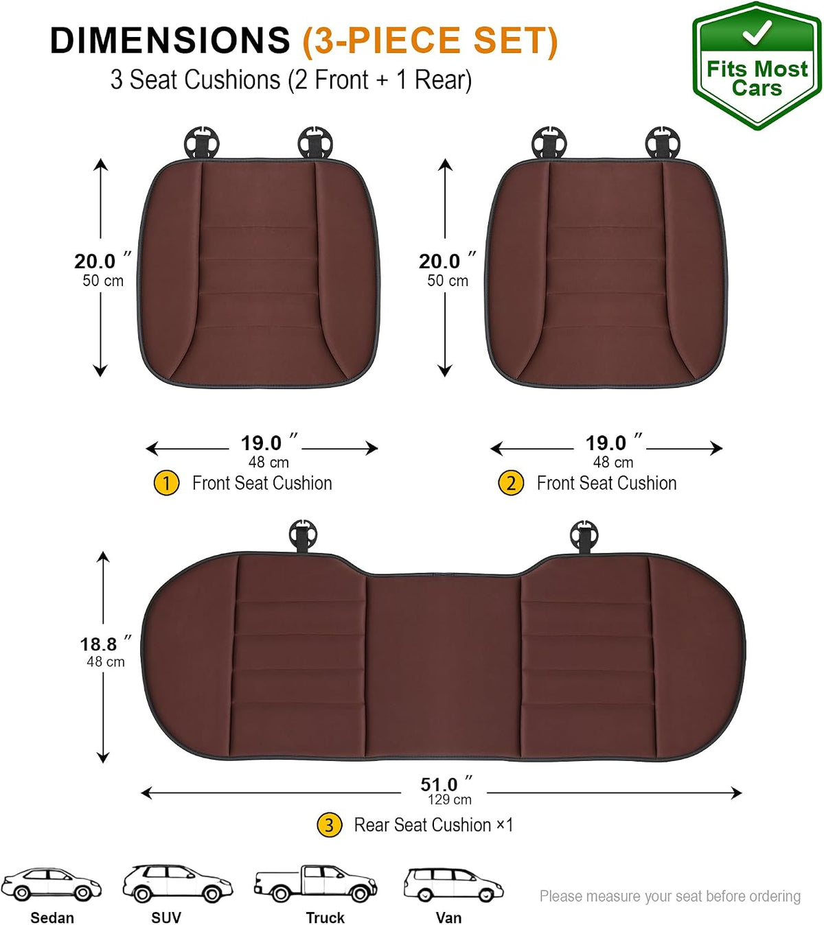 kingphenix Memory Foam Car Seat Cushion for Driver and Office Chair Comfort