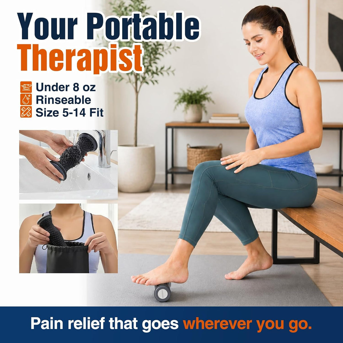 comness Foot and Calf Stretcher-Stretching Strap For Plantar Fasciitis, Heel Spurs, Foot Drop, Achilles Tendonitis & Hamstring. Yoga Foot & Leg Stretch Strap. (Black)