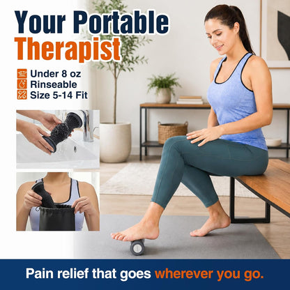comness Foot and Calf Stretcher-Stretching Strap For Plantar Fasciitis, Heel Spurs, Foot Drop, Achilles Tendonitis & Hamstring. Yoga Foot & Leg Stretch Strap. (Black)