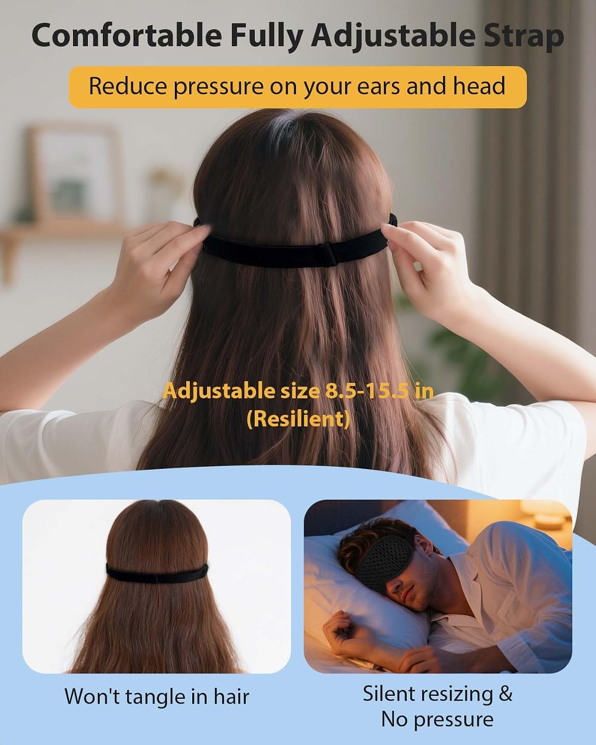 Sleep Eye Mask for Side Sleeper with 3D Contoured Cup