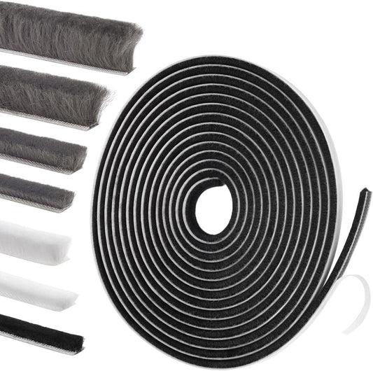 Self-Adhesive Weather Stripping Seal for Doors & Windows – Soundproof Insulation Gap Filler for Sliding, Exterior, Front, and Jamb Frames – 0.2" x 0.35" x 16.5 ft, Gray