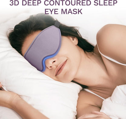 FlyCoco 99% Fully Block Out Light Eye Sleep Mask, 3D Deep Contoured Eyes Cover Zero Pressure, Long Lash Extension Eyes Mask with Adjustable Straps for Sleeping Travel Home Nap Rest Women Men (Pink)