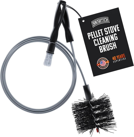 BRUSHTECH – Brushtech – Pellet Stove Cleaning Brush for 3" Vent Pipes Kit - Black