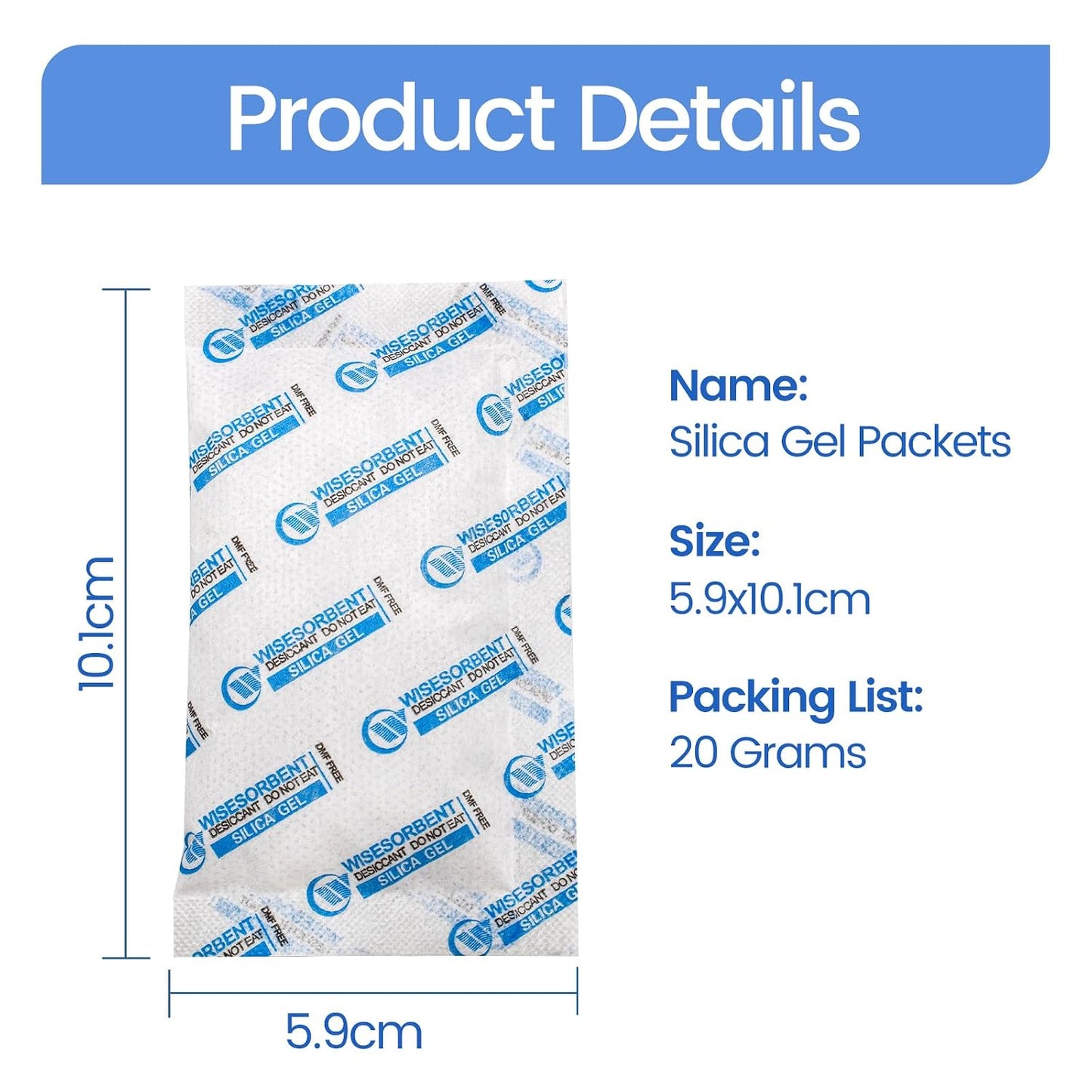 Wisesorb 500g x 2pcs Rechargeable Desiccant Packs, Reusable Car Dehumidifier, Microwave Reactivated Silica Gel Packets Moisture Absorber with Color Indicating for Safe Closet Basement Garage