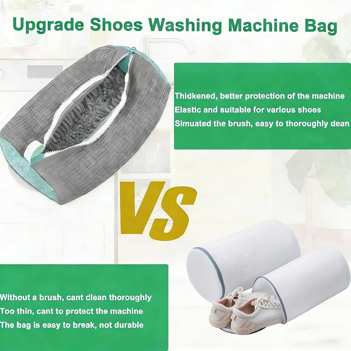 2PCS Shoes Washing Machine Bag Kit,Reusable Washing Shoes Bag,Include 1PC Shoes Dryer Bag and 2 Drying Racks,Laundry Shoes Bag with Durable Zipper for Sneakers and Canvas Shoes