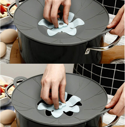 Spill Stopper Lid Cover and Overflow Stopper for Pans and Pots Boil, Silicone Pot Lid Fits Openings above 5.9" in Diameter, 1pc (8.86, Grey)