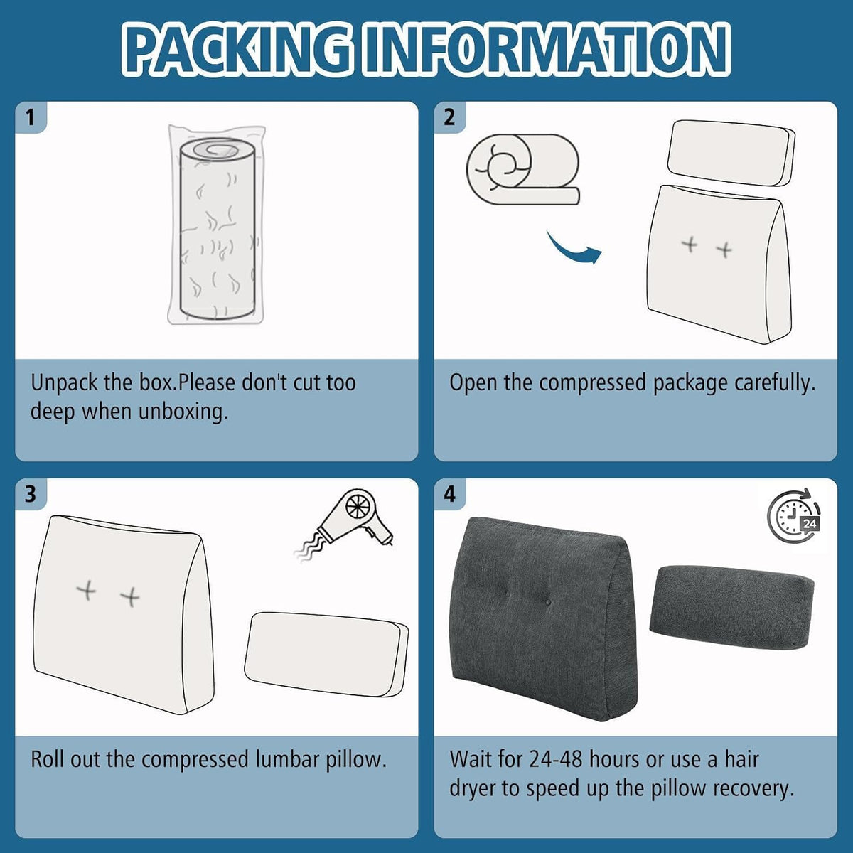 Back Support Pillow for Recliner Soft Dual Layer Lumbar Support Pillow with Shredded Memory Foam Ergonomic Orthopedic Couch Lumbar Cushions for Elderly Lower Back Pain Relief Dark Grey