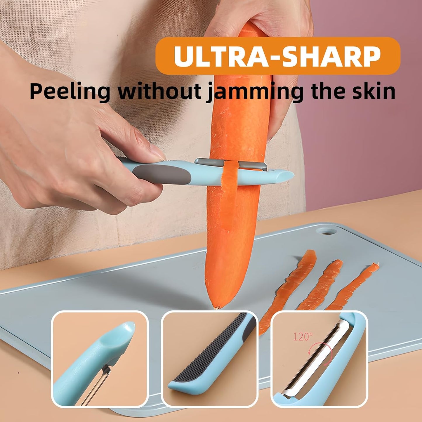 Trez Treamer 6PCS Vegetable Peeler Set with Sharp Blade,Ceramic Apple Peeler Potatoes & Potato Peeler Veggie Peeler Fruit Peeler Carrot Y Peeler Utral Fast Peeling without Rust for Kitchen