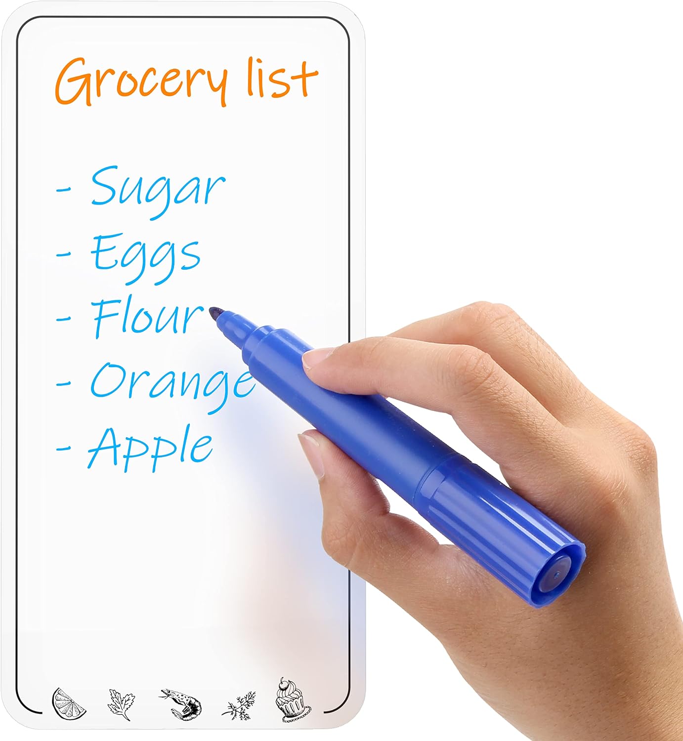 Dry Erase Board for Fridge 4.5 x 8.5 in - Magnetic Chalkboard for Fridge Whiteboard Magnet Black Shopping List - Fridge Magnetic Board Small Refrigerator Grocery List - Fridge Reminder Board