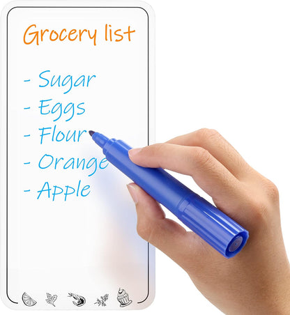 Dry Erase Board for Fridge 4.5 x 8.5 in - Magnetic Chalkboard for Fridge Whiteboard Magnet Black Shopping List - Fridge Magnetic Board Small Refrigerator Grocery List - Fridge Reminder Board