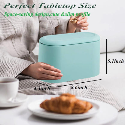 LTWQLing Mini Trash Can with Lid - Removable Small Garbage Can, Tiny Plastic Trash Bin, Pop Up Countertop Wastebasket, Counter Garbage Lint Bin for Bathroom,Office,Kitchen,Desk,Coffee Table(White)