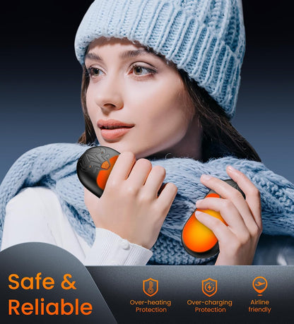 Hand Warmers Rechargeable 2 Pack, Electric Hand Warmer, 24Hrs Long Lasting Magnetic Reusable Hand Warmers with 3 Heat Settings, Portable Pocket Heater, for Men, Women, Camping, Hunting, Golf, Ski