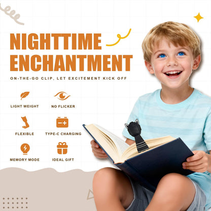 Rechargeable Kids Book Light, Cute Bookmark Reading Light for Kids, Dimmable Portable LED Book Light for Reading in Bed, Eye-Caring Bedtime Reading Lamp for Children & Travel, Brown