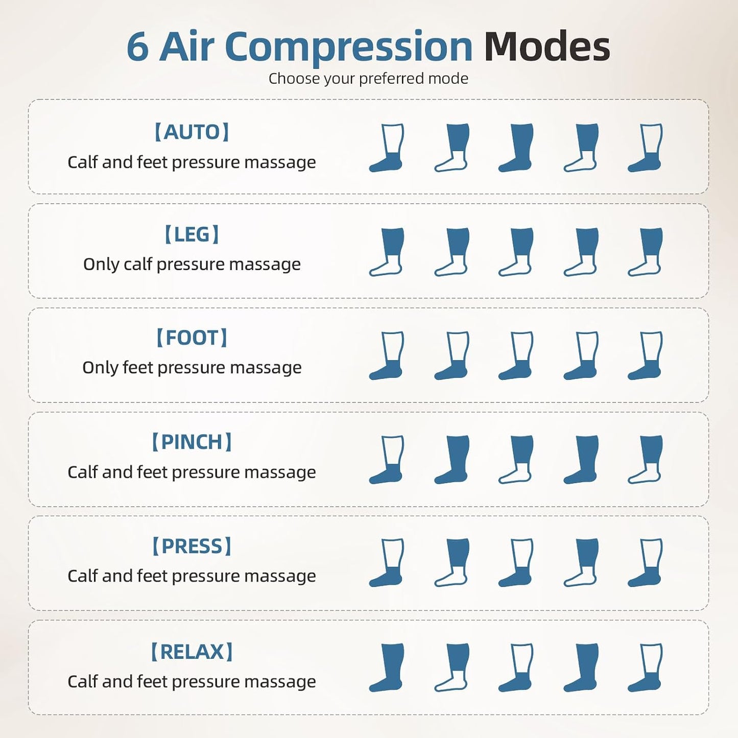 MEKZU Air Compression Leg Massager with Heat, 6 Massage Modes, Foot Boots | Circulation and Pain Relief, 3 Vibration Settings, Compression Leg Wraps for Daily Relaxation, Seniors and Adults