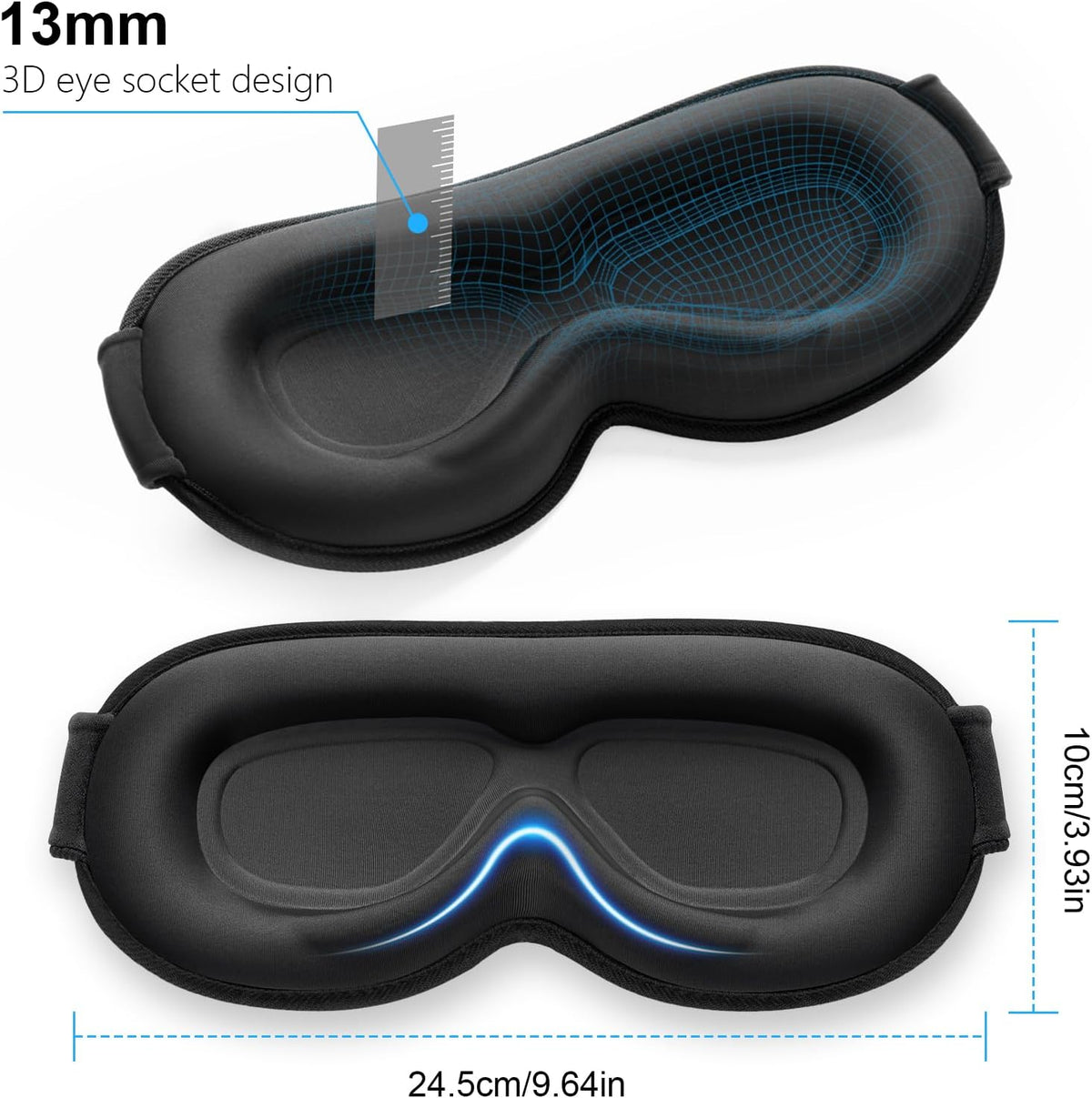 Gritin 100% Blackout Sleep Eye Mask for Women Men, Zero Pressure Sleep Mask