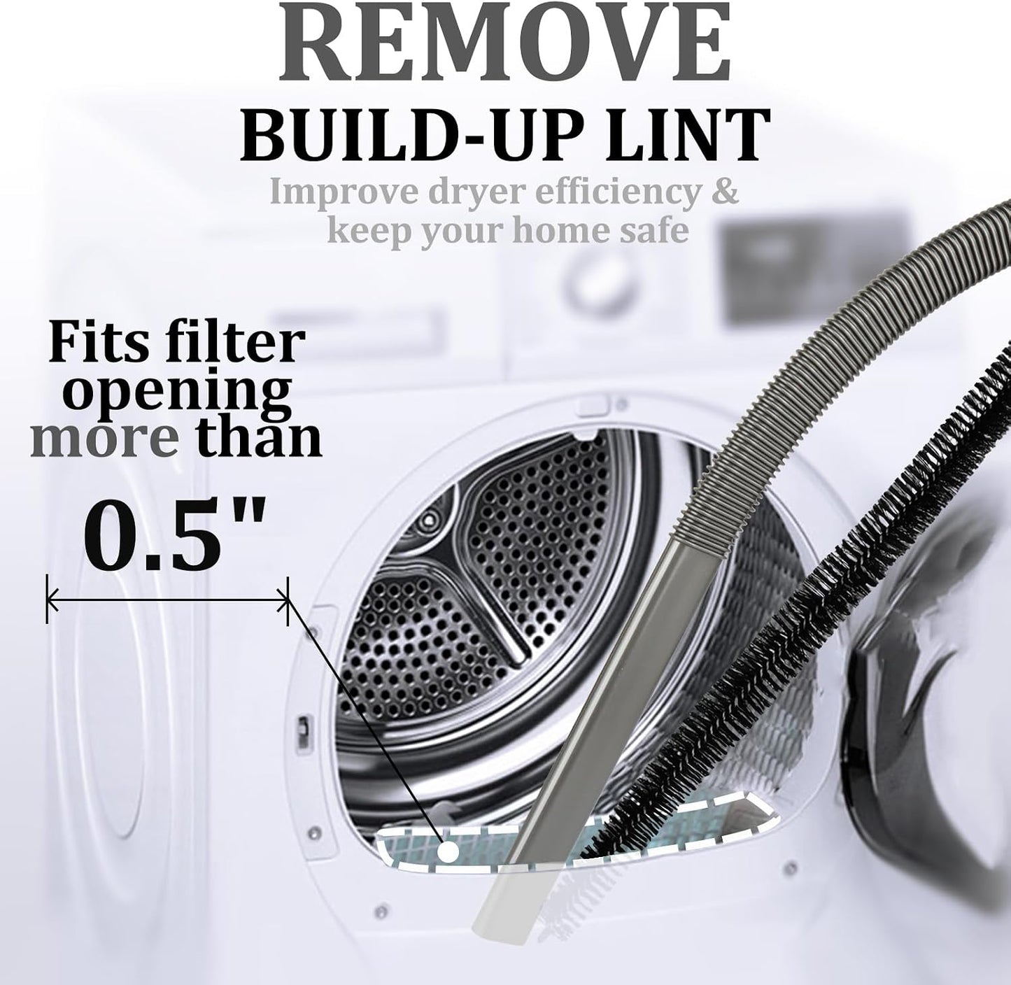 Fullclean Dryer Vent Lint Vacuum Attachments Hose for Dyson Gen5 V15 V15s V12 V11 V10 V9 V8 V7 Detect Absolute Cyclone Outsize Slim Nozzle Crevice Flexible Lint Removal Tool Dryer Vent Cleaner Kit