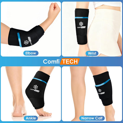 ComfiTECH Dual-Gel Elbow Ice Pack Wrap for Arm with 30-Min Cooling, L