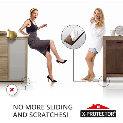 X-PROTECTOR Non Slip Furniture Pads – 24 pcs Premium Furniture Grippers 2"! | Best Self Adhesive Rubber Feet Furniture Feet – Ideal Non Skid Furniture Pad Floor Protectors – Keep Furniture in Place!