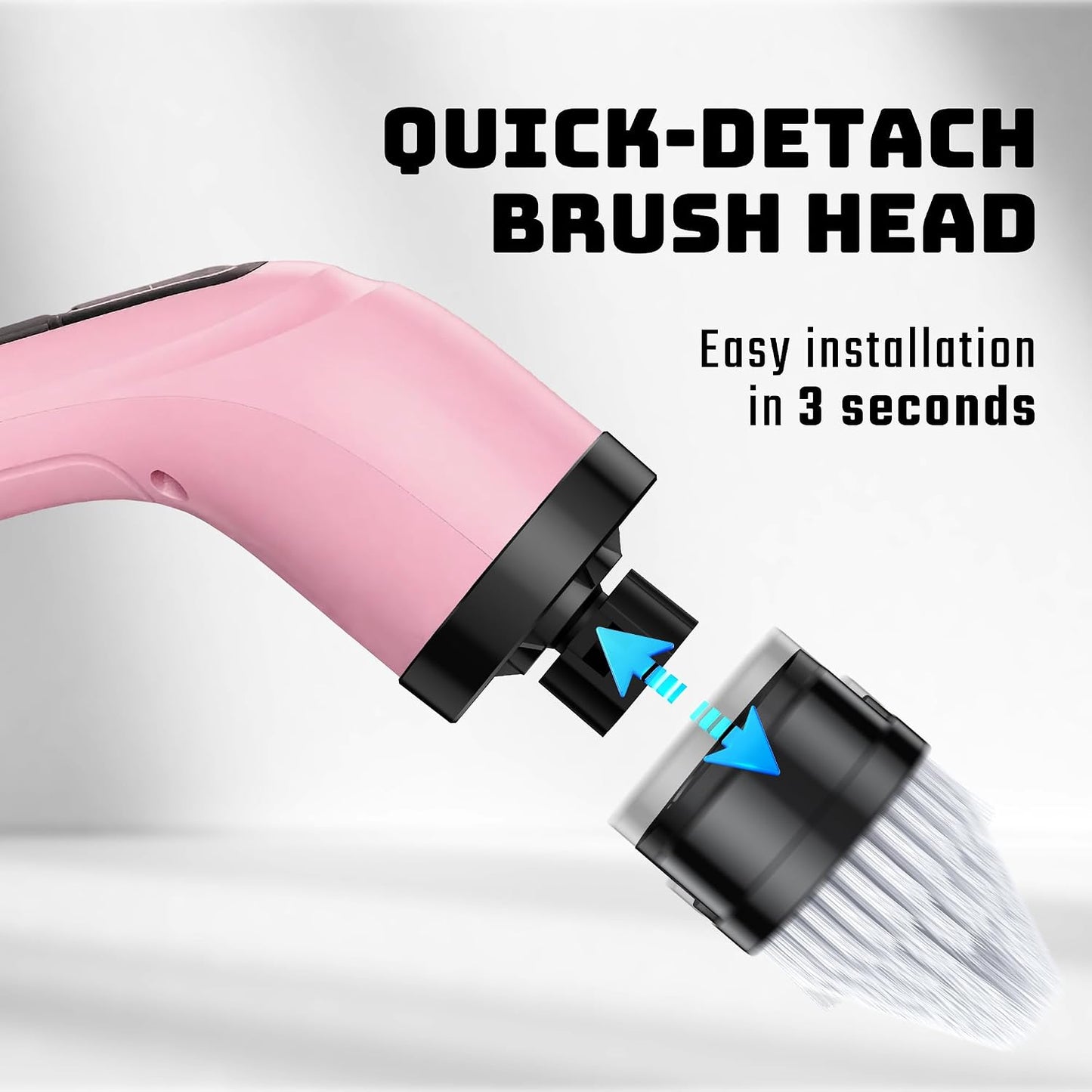 Electric Spin Scrubber for Bathroom: Shower Cleaner Brush with Long Handle (White1)