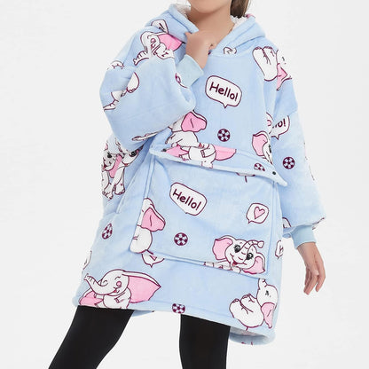 Wearable Blanket Hoodie for Adults With Pocket Strawberry Hoodie | Sherpa, Fuzzy Blanket Hoodie, Oversized Sweatshirt Blanket, Kangaroo Pouch, Cute Birthday Gifts for Sister, Cute Stuff
