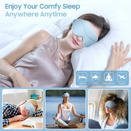 BeHoomi Sleep Mask, Premium Eye Mask for Sleeping, Total Blackout, Super Soft Comfort, Adjustable Fit, Upgraded 3D Ergonomic Designed Sleeping Mask for Home, Office, Travel, Meditation, Yoga, Pink