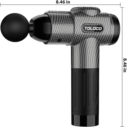 TOLOCO Massage Gun, Deep Tissue Back Massage for Athletes for Pain Relief, Percussion Massager with 10 Massages Heads & Silent Brushless Motor, Relaxation Gifts for Men Women, Black