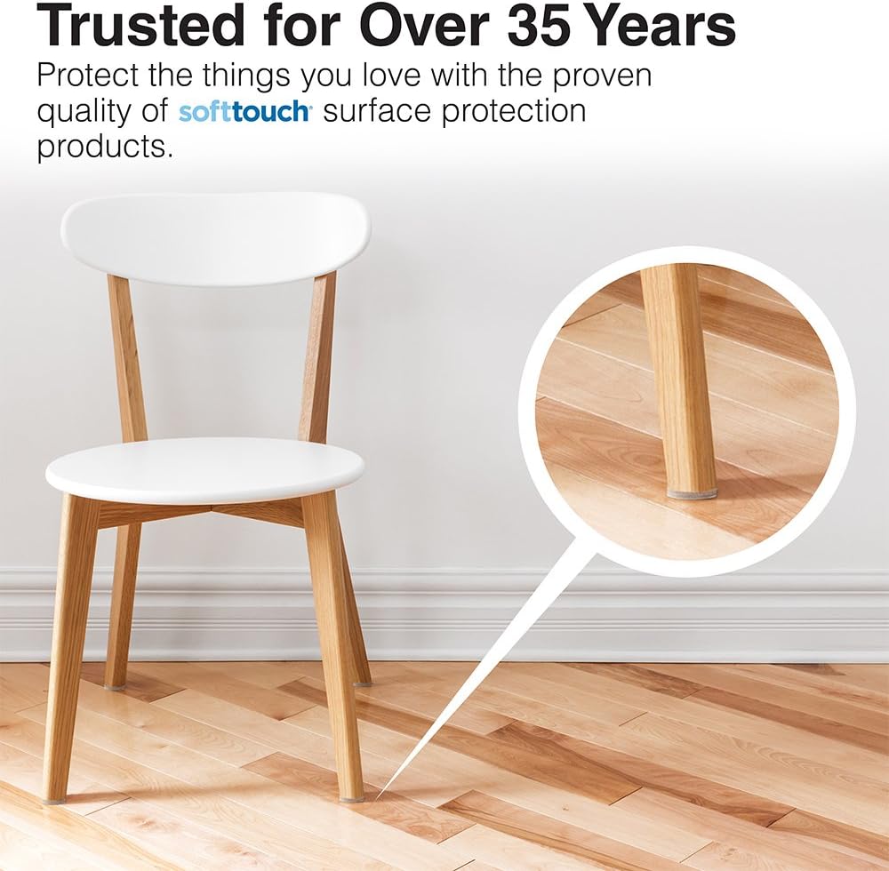 SOFTTOUCH "Self-Stick Furniture Round Felt Pads for Hard Surfaces – Protect Your Hard Floors from Furniture Scratches, 1-1/2"" Linen, Round (8 Pieces)" (4719395N)