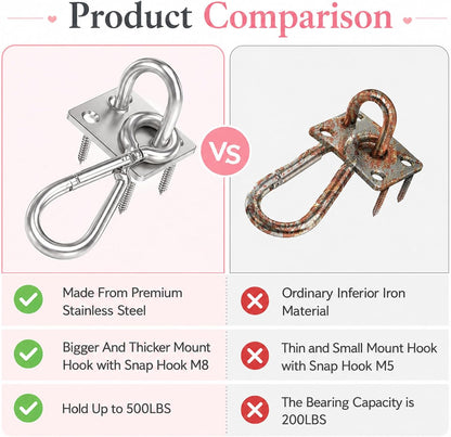 Stainless Steel Dog Leash Holder for Wall with Clip, Screw Heavy Duty | Practical Lead Management Tie Out Mounted Wall for Small Medium Large Dogs Indoor & Outdoor