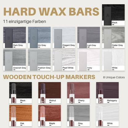 Laminate Vinyl Floor Repair Kit - Set of 22 Wood Floor Wax Furniture Touch Up Markers, Linoleum Repair Kit Cover Up Scratches, Cracks, Stains for Wooden Door, Floor, Table, Cabinet, Desks