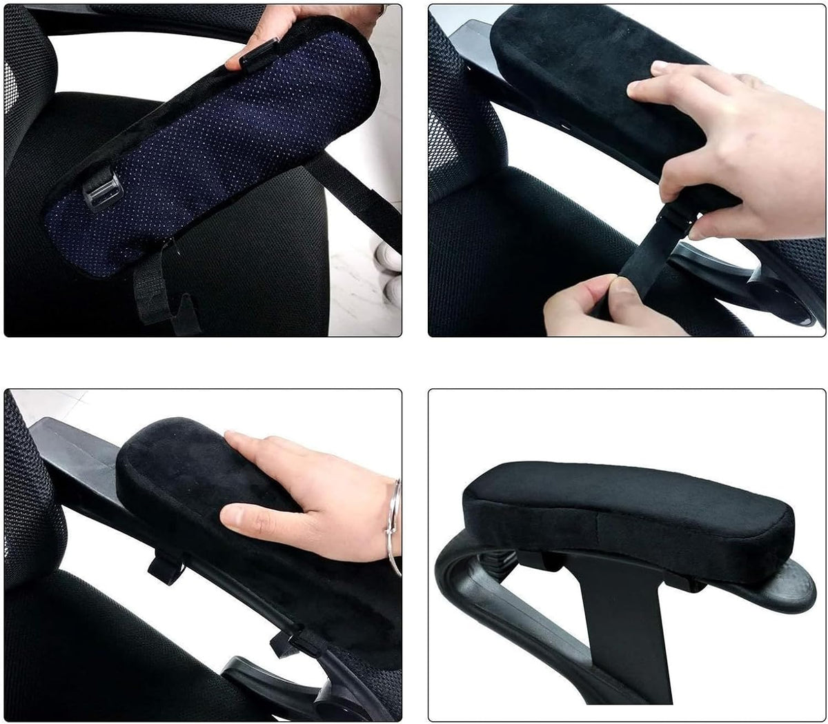 traderplus 2 Pcs Memory Foam Chair Armrest Pads Cushion Cover Elbow Pillow for Forearm Pressure Relief
