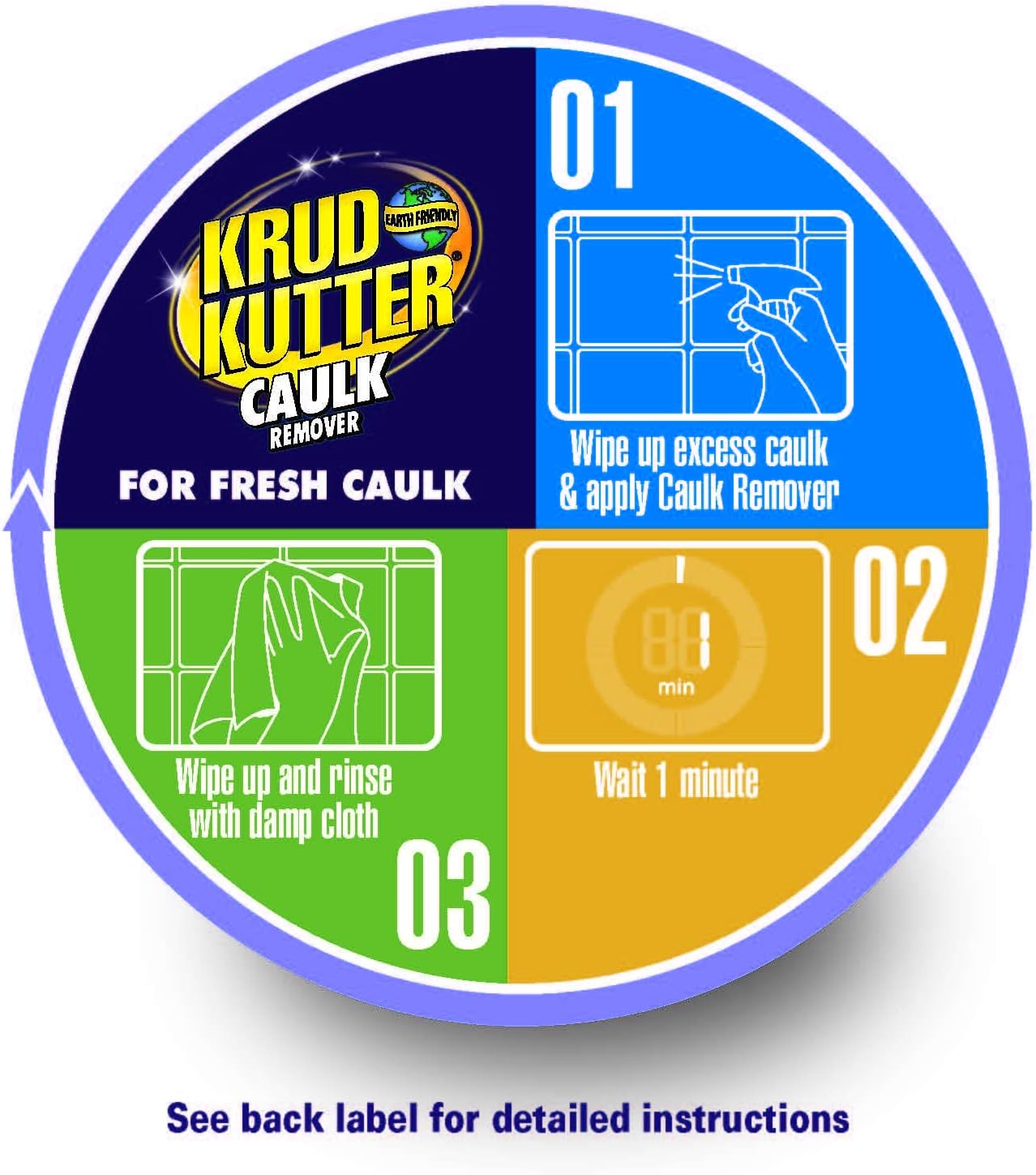 Krud Kutter Caulk Remover Spray, 24 oz, Softens and Removes Caulk, Sealant and Adhesive Residue, Easy to Use Spray for Bathroom, Kitchen, Windows and Tile Surface Prep