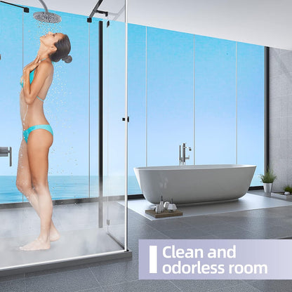 POZIA Shower Door Bottom Seal Frameless Glass Shower Door Seal Strip Clear Vinyl Durable Stop Shower Leaks and Create a Water Barrier Ultra Clear (1PACK-1/2in)