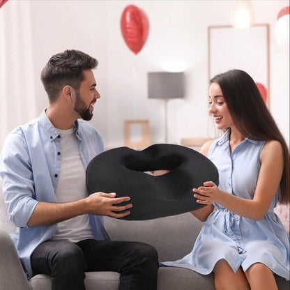 BlissTrends Donut Pillow Seat Cushion, Memory Foam Lifting Cushions(Black) | Donut Chair Cushions for Postpartum Pregnancy & Hemorrhoids,Tailbone Pain Relief Cushion for Office&Home Chairs