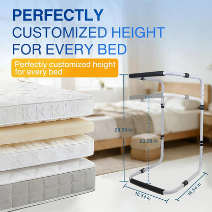 Blanket Lifters for Foot of Bed, Adjustable 20.1–29.5 Inch Bed Blanket Support, Keeps Sheets Off Feet, Carbon Steel Frame, Fits Twin, Full, Queen and King Beds, 4 Clips Included