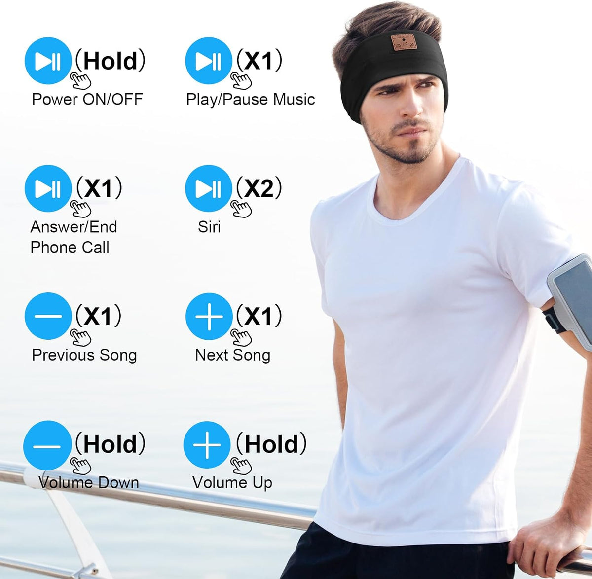 2-Pack Sleeping Headphones, Headband Headphones for Side Sleepers