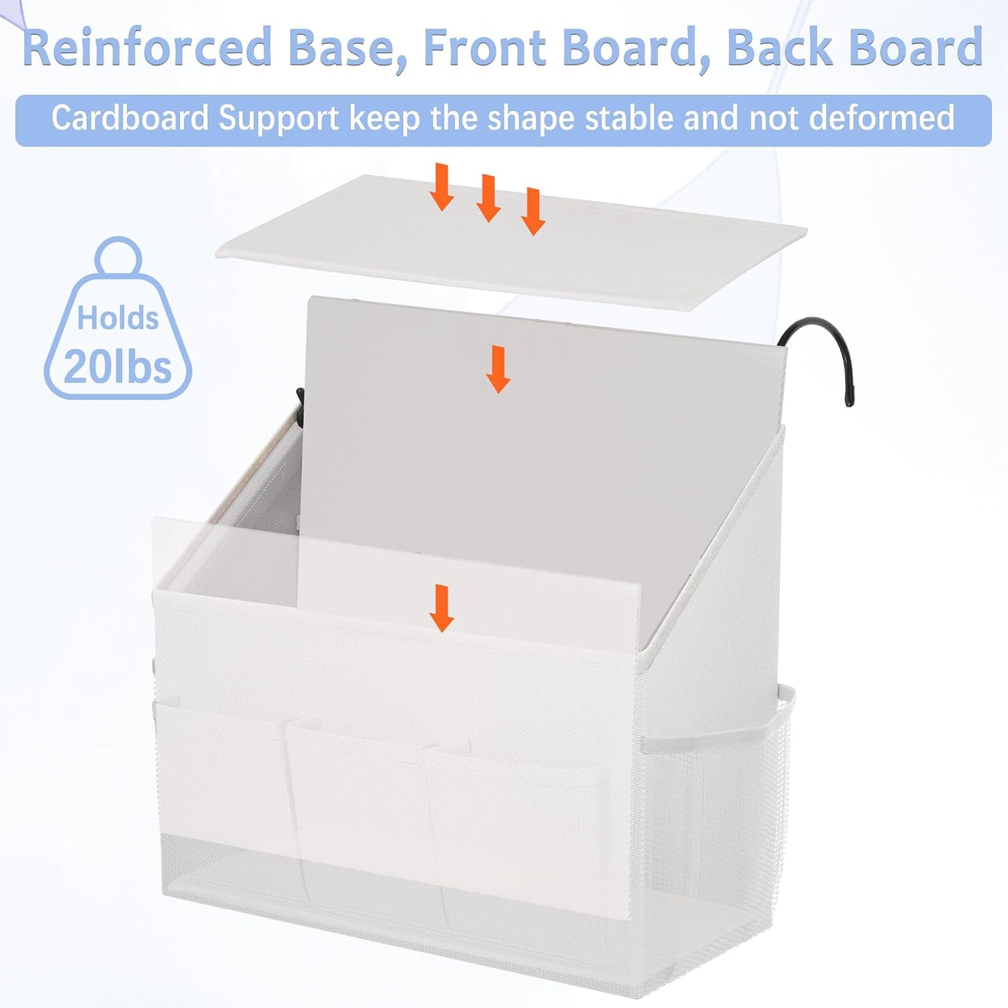Loghot Bedside Caddy Organizer Bed Storage Bag for Dorm Hospital Crib White | 7 pockets bedside hanging organizer for phone books remotes, fits dorm hospital crib bunk beds, keeps organized easy access