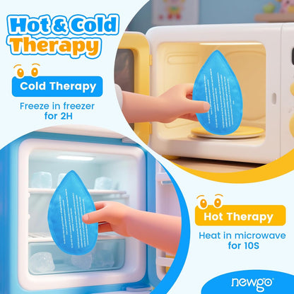 NEWGO Kids Tonsil Recovery Ice Pack, 4 Reusable Gel Packs, Green