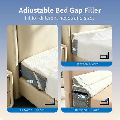 4 Modes Pillow Wedge for Headboard Gap, Foldable Bed Wedge Pillow, Bed Gap Filler King Size Fill The Gap (0-7"), Mattress Gap Filler Long Pillow Between Headboard and Mattress