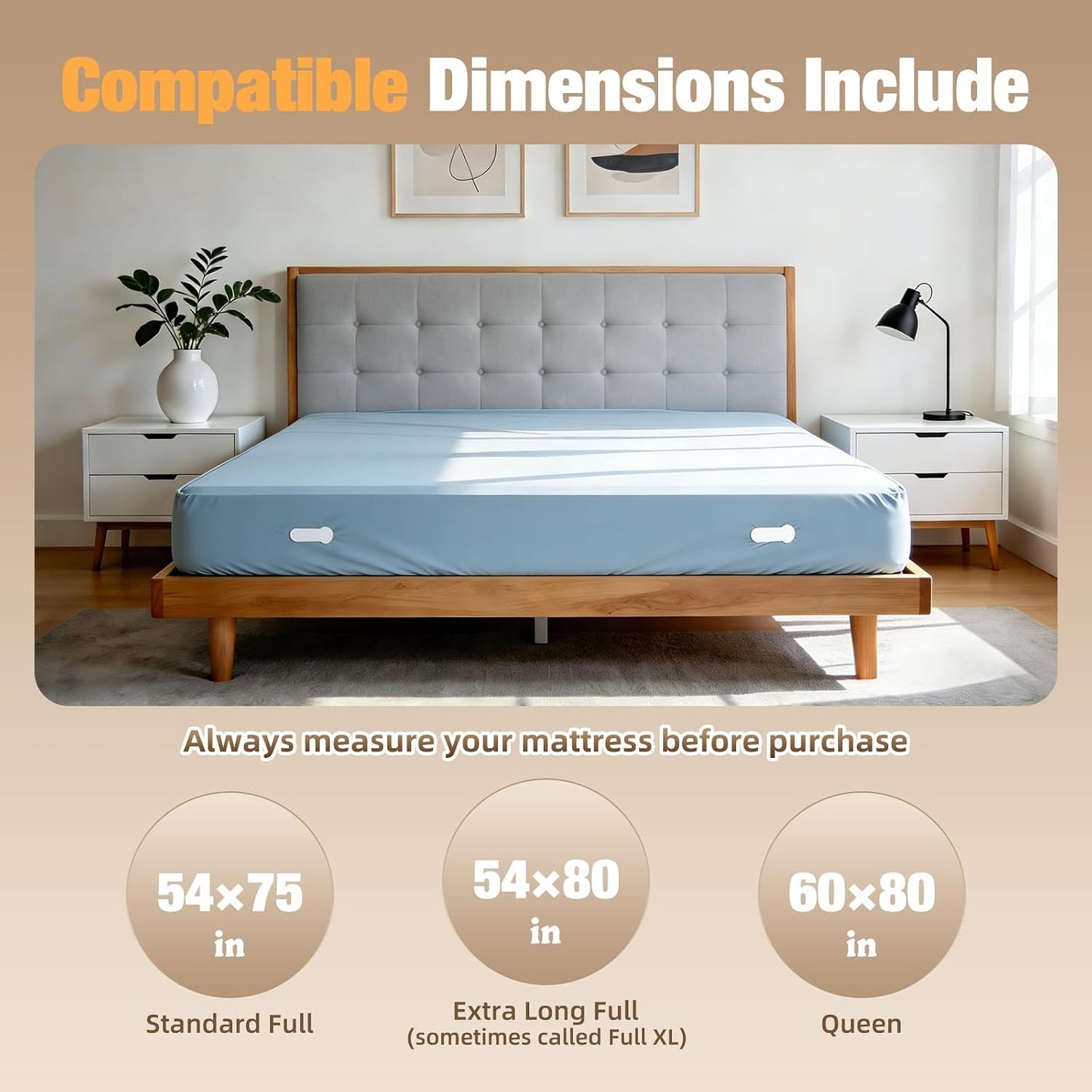 HOUSE AGAIN Bed Sheet Holders for Corners, 8-Point Grip Locking Clips & Straps Keep Fitted Sheets Firm, Tight and Smooth, No More Loose Sheets, Easy One-Time Installation (White)