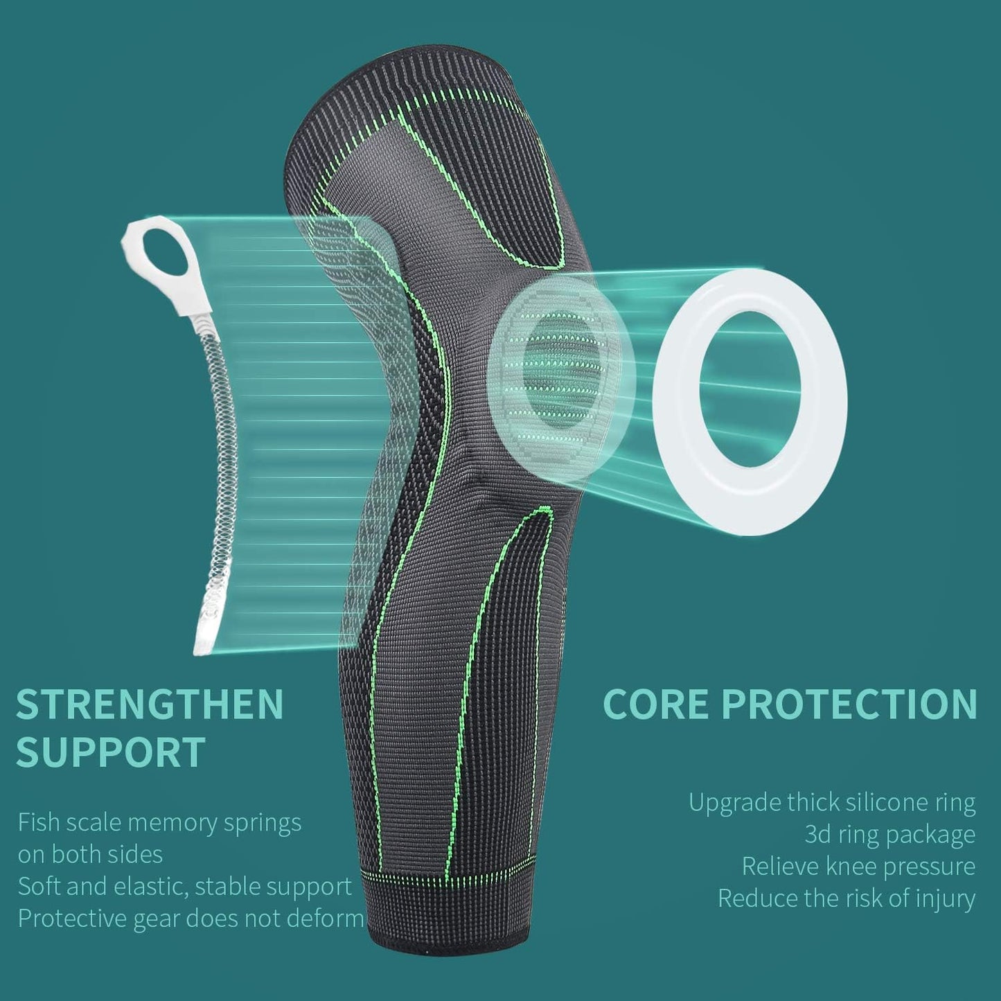 Full Leg Sleeves Long Compression Leg Sleeve Knee Sleeves Protect Leg, for Man Women Basketball, Arthritis Cycling Sport