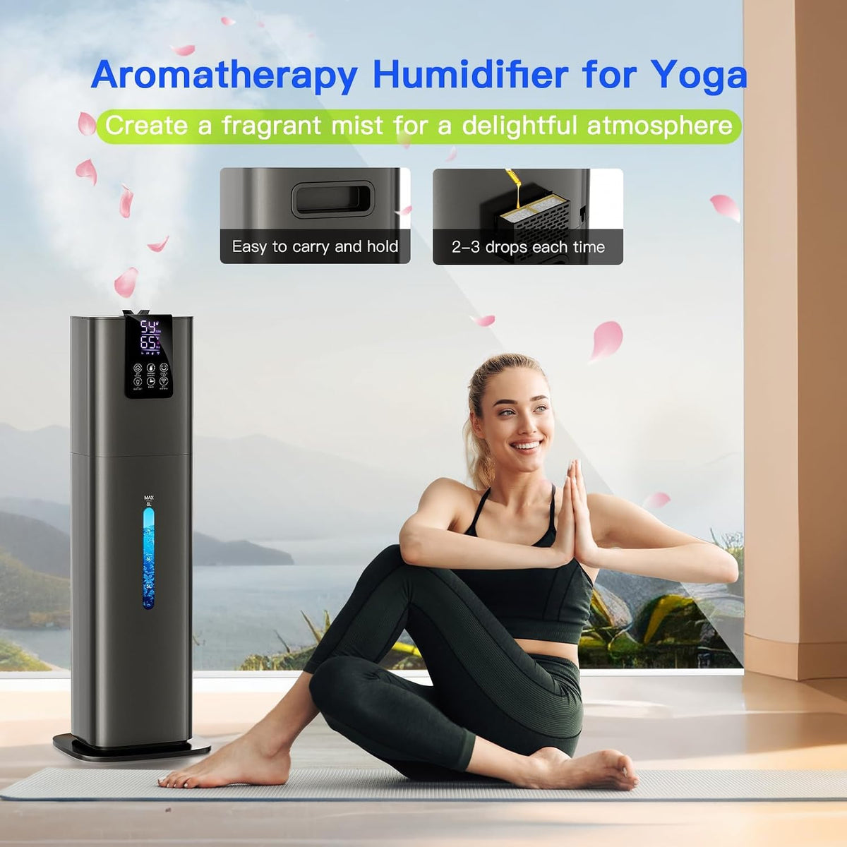 Smart Humidifiers Large Room Bedroom Home,2.11Gal(8L) Quiet Top Fill Cool Mist Humidifier,Smart App & Remote Control, 3 Speed Humidifier with 360°Nozzle,Humidity Setting for Baby Office Plant(White)