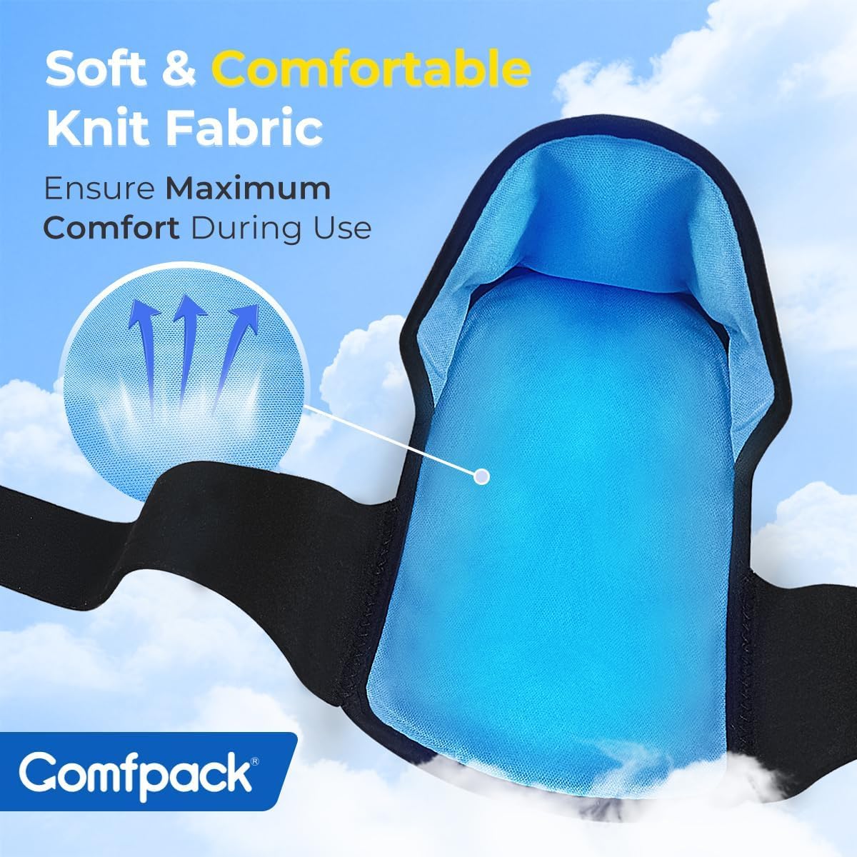 Comfpack Plantar Fasciitis Relief Ice Packs, 2PCS Heel Ice Pack Warp | Heel & Sole Gel Coverage, Adjustable Reusable Hot Cold Therapy Foot Ice Pack Wrap for Heel Spurs, Achilles Tendonitis