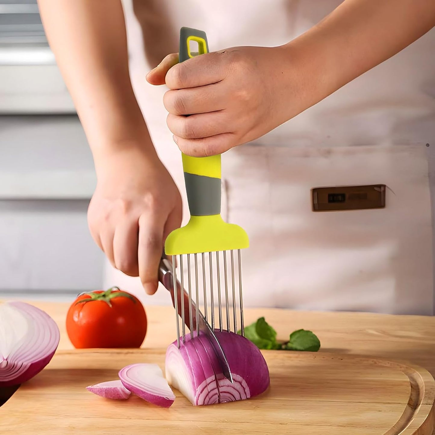 Onion Slicer Thin-Egg Chopperonion Onion Holder For Slicing,Avocado Slicer Tool Blooming Onion Cutter Kit,Tomato Slicers For Home Use Cool Kitchen Gadgets 2024 (Black(No handle))