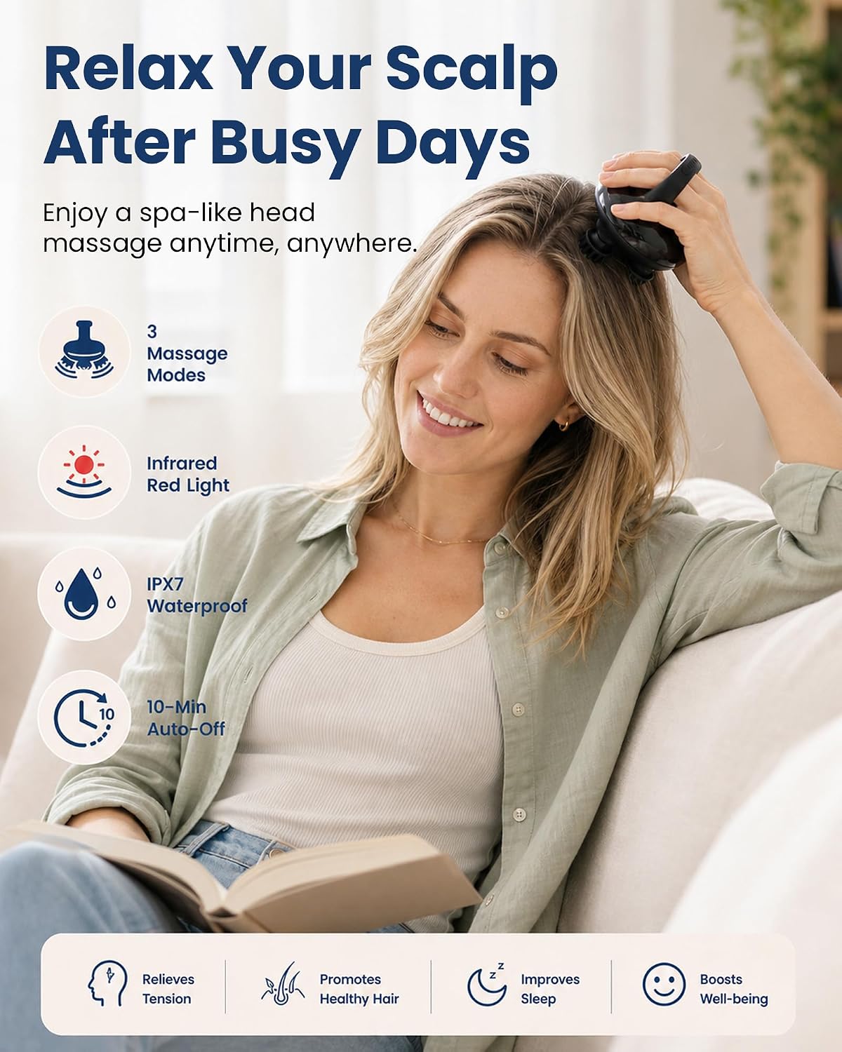 COMFIER Scalp Massager for Hair Growth, Electric Head Massager, Tangle-Free