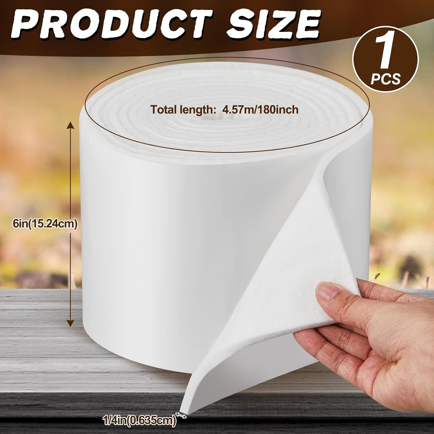 Jecery Adhesive Felt Roll, 1/4" X 6" X 1.25 Yard, Beige | Self-adhesive Padding for Foot Support, Pressure Relief, Furniture Protection, Splint Lining Cushion