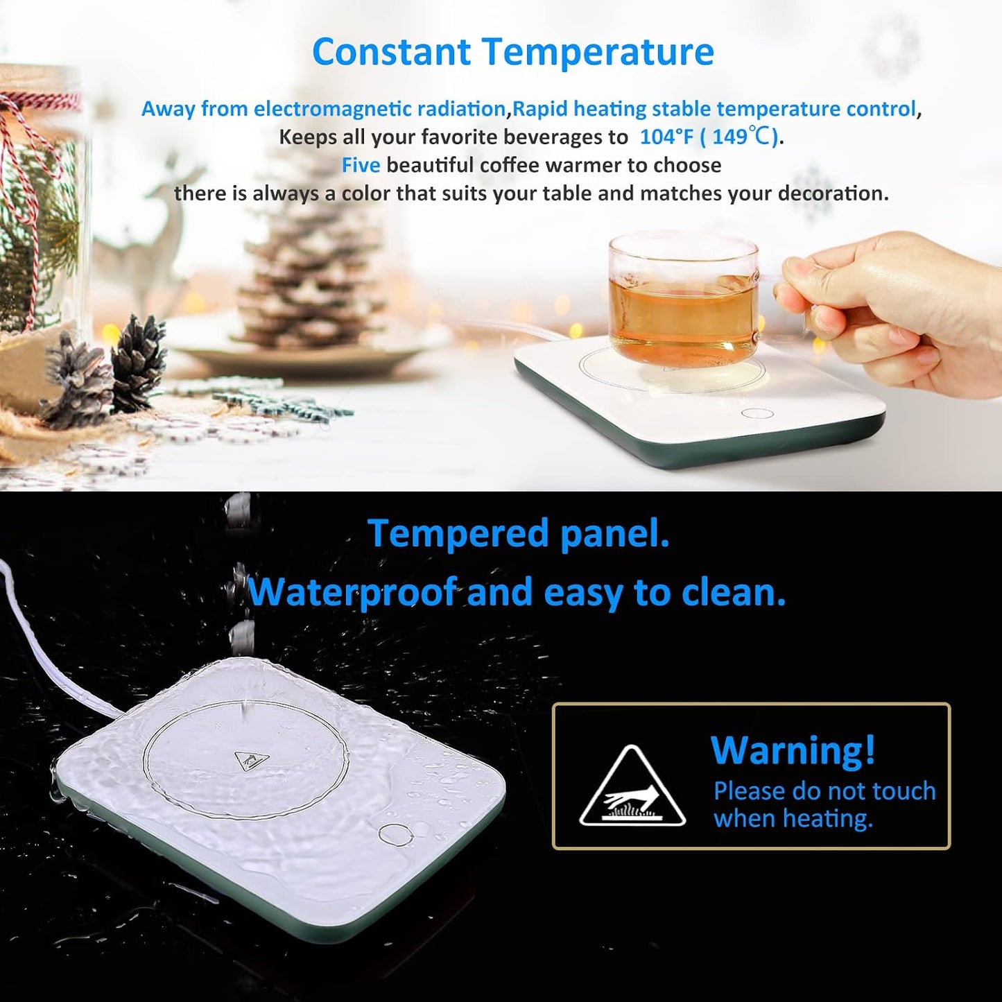 Misby Mug Warmer, Coffee Warmer for Desk Auto Shut Off Coffee Lovers Gift Ideas, Smart Coffee Cup Warmer with Gravity-Induction Coffee Mug Warmer for Desk Use Keep Beverages Coffee Warmer (White)
