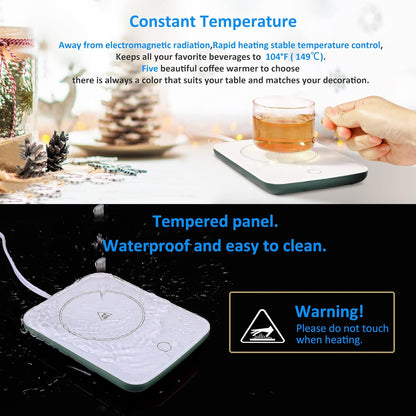 Misby Mug Warmer, Coffee Warmer for Desk Auto Shut Off Coffee Lovers Gift Ideas, Smart Coffee Cup Warmer with Gravity-Induction Coffee Mug Warmer for Desk Use Keep Beverages Coffee Warmer (White)