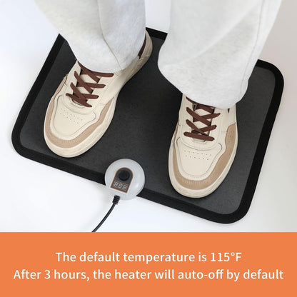 Electric Heated Floor Mats Under Desk, Heated Foot Warmer - 110v Toes Warming Heater for Office and Home(Stone Grain)