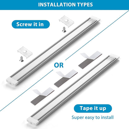 Motion Sensor LED Light Bar Kit. Plug in. Perfect to Work as Motion Activated Lighting for Under Cabinets Closets Wardrobe Hallway Stair Beds Garage Kitchen. 1-Light-Bar. Warm White 3000K